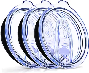 30 oz Pack of 3 Replacement Lids for Yti Tumblers - 3.7 Inch Diameter - Spill Proof Lids Silicon Sliding Covers, Fits Yti Tumblers, Hydro Flsk, Reusable No Leak Design, Splash Resistant 30 oz