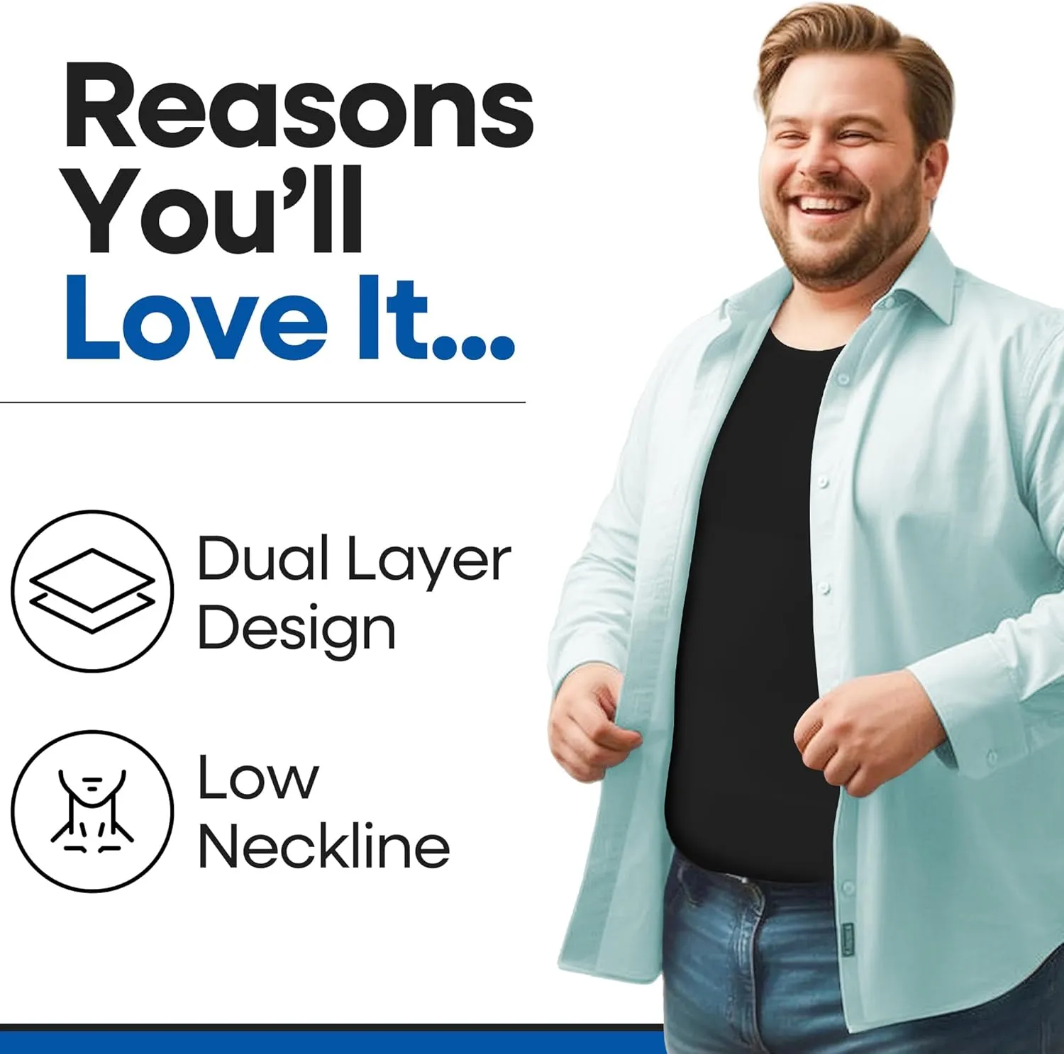 ARMSTRONG AMERICA Compression Shirt for Men | Gynecomastia Compression Tank Top Men | Mens Shapewear Compression Shirts