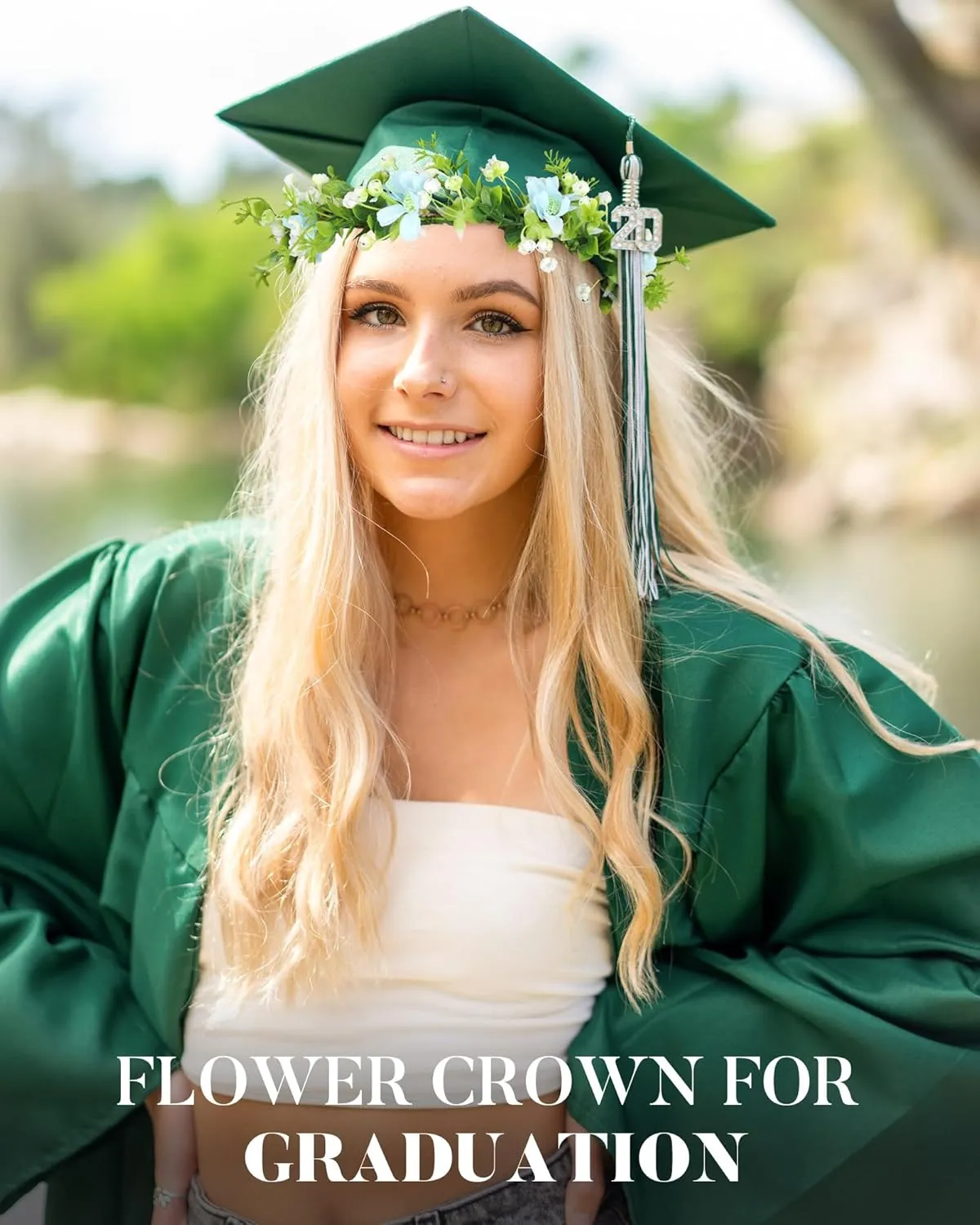 AWAYTR Leaf Flower Crown Garland Headpiece - Hair Floral Wreath Adjustable Flower Headbands for Bridal Wedding Festival Party Flower Leaves Crown