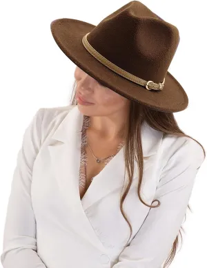 Fedora Hats for Men Wide Brim Panama Hat with Classic Belt Panama Hats for Women Fedora Hats for Men Large