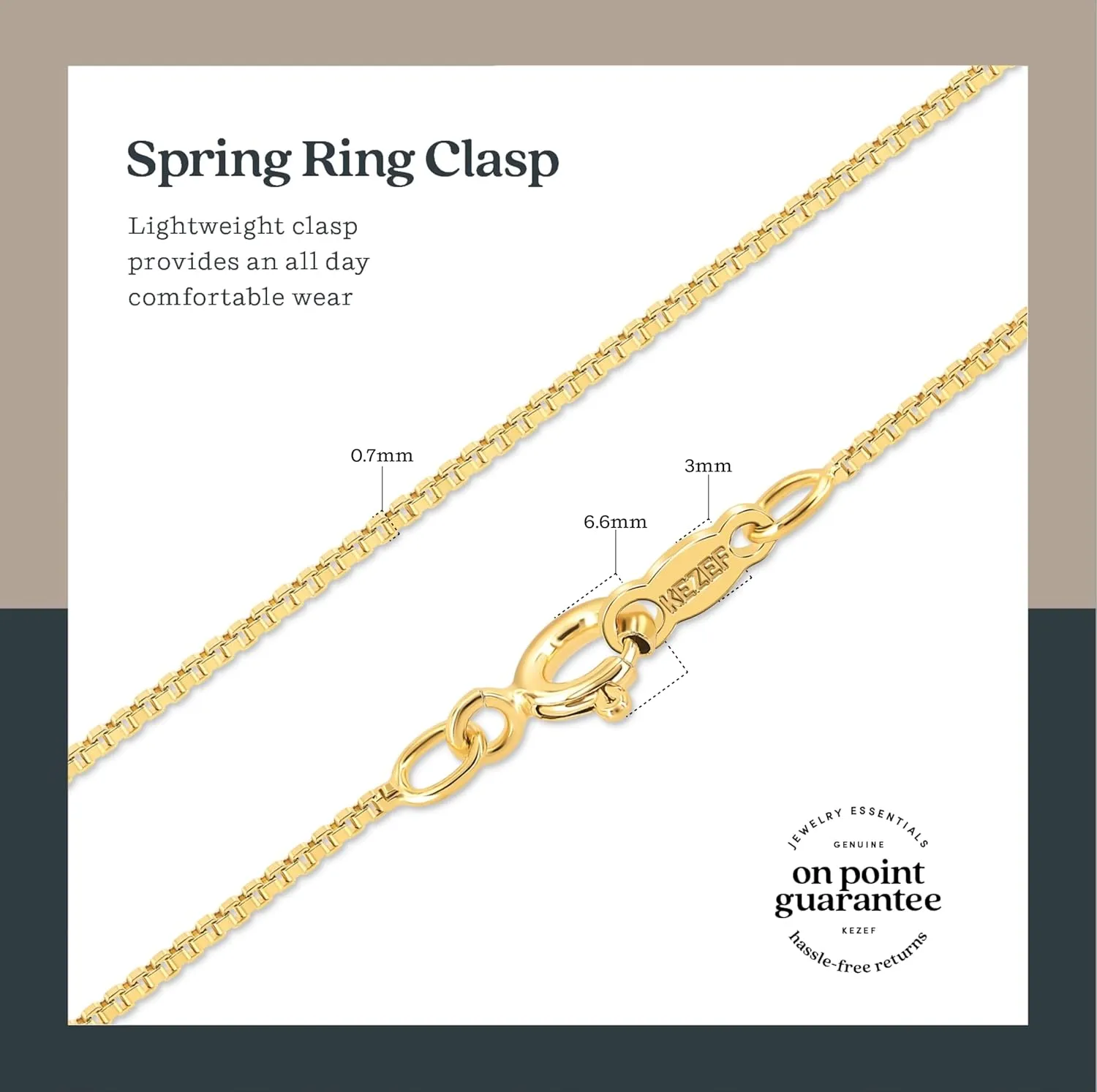 KEZEF 925 Sterling Silver Necklace for Women | Thin 0.7mm 18k Gold plated, Rose Gold chain for women, Silver chain necklace jewelry | cadena de plata 925 para hombre mujer