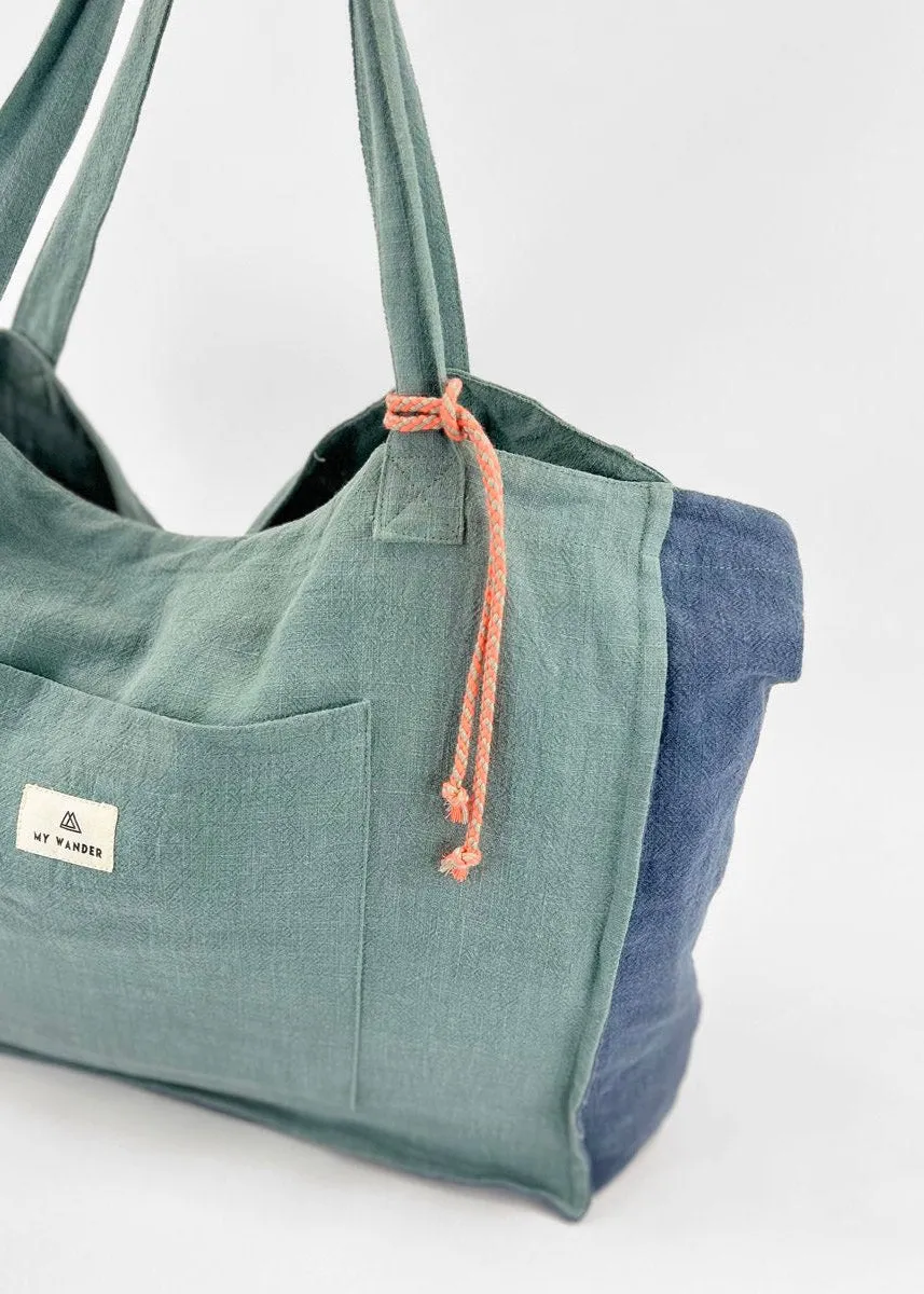 Lino Verde Bolso Mediano