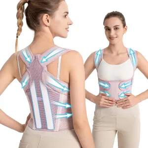 Posture Corrector for Women - 2 In 1 Back Brace Shoulder Straightener, Adjustable Full Back Support, Upper and Lower Back Pain Relief - Scoliosis, Hunchback, Hump, Thoracic, Spine Corrector (S)