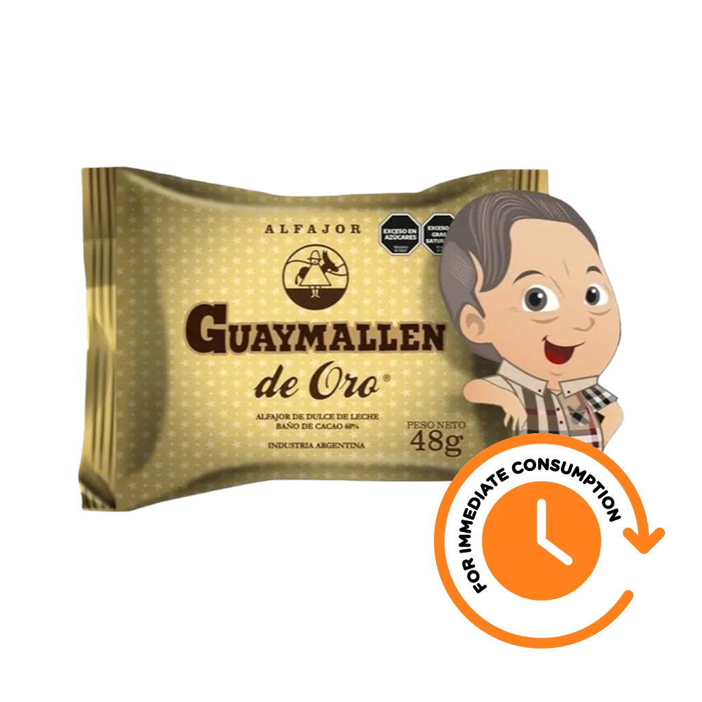 SALE Guaymallen Alfajor Oro Dulce de Leche Alfajor with Cocoa Bath 60% 48 g / 1.69 oz