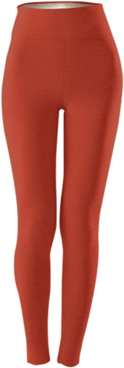 Soft Clouds Fleece Leggings for Women Casual Warm Winter Solid Pants Thermal Tights High Waist Yoga Pants
