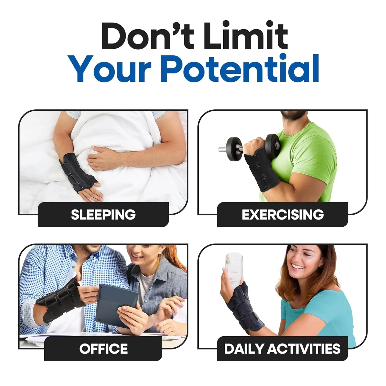 Thumb Spica Splint & Wrist Brace | Both a Wrist Splint and Thumb Splint to Support Sprains, Tendinosis, De Quervain's Tenosynovitis, Fractures | Trigger Thumb Brace for Carpal Tunnel (Left S/M)