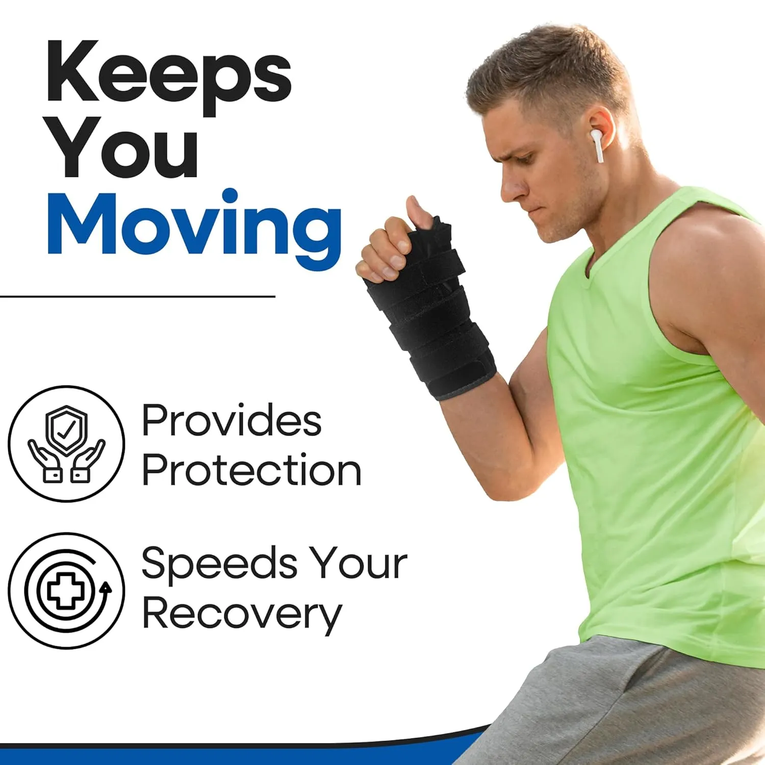 Thumb Spica Splint & Wrist Brace | Both a Wrist Splint and Thumb Splint to Support Sprains, Tendinosis, De Quervain's Tenosynovitis, Fractures | Trigger Thumb Brace for Carpal Tunnel (Left S/M)