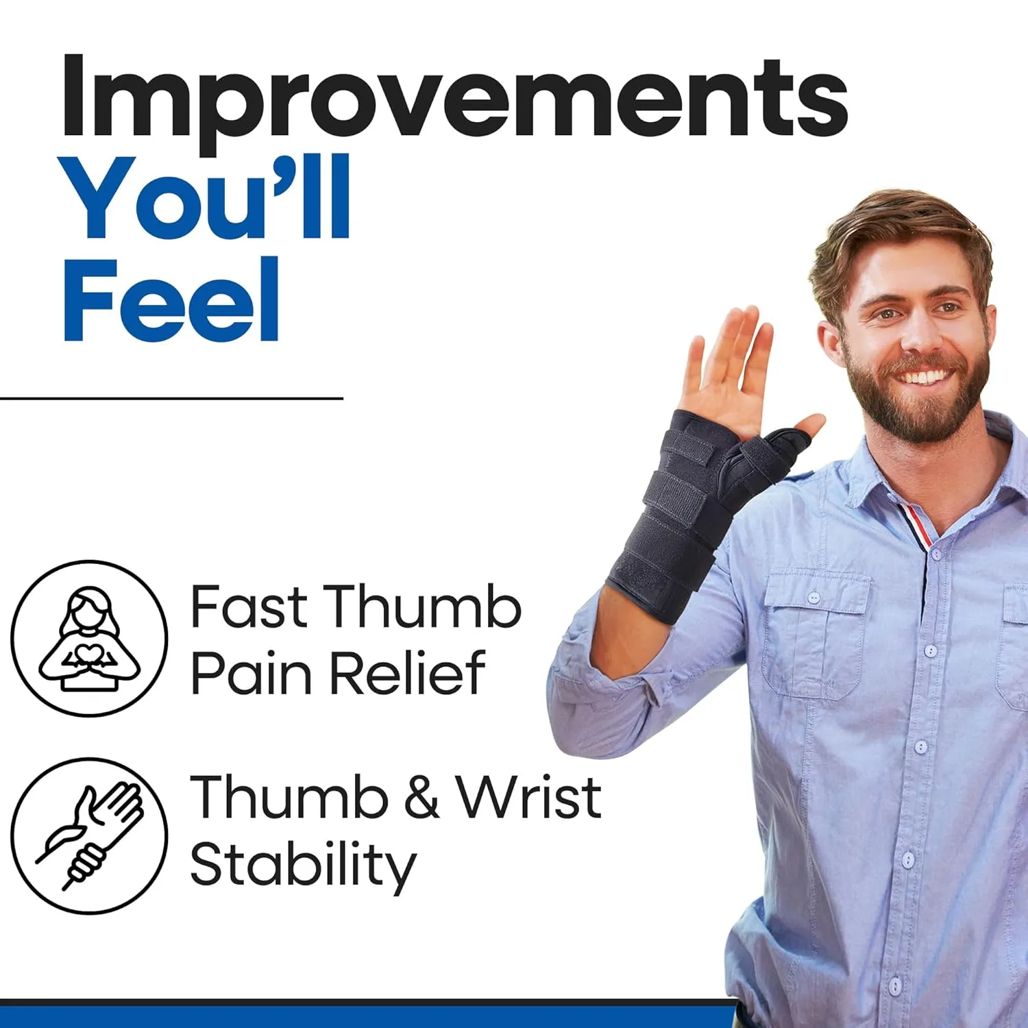 Thumb Spica Splint & Wrist Brace | Both a Wrist Splint and Thumb Splint to Support Sprains, Tendinosis, De Quervain's Tenosynovitis, Fractures | Trigger Thumb Brace for Carpal Tunnel (Left S/M)