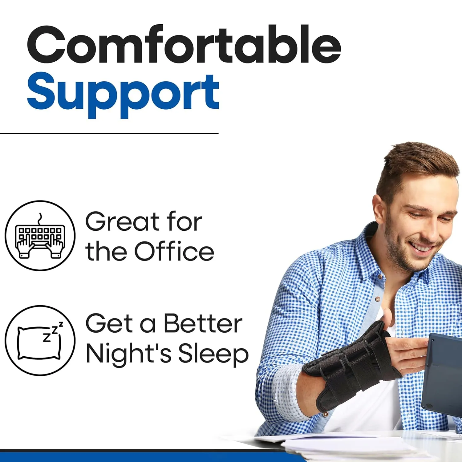 Thumb Spica Splint & Wrist Brace | Both a Wrist Splint and Thumb Splint to Support Sprains, Tendinosis, De Quervain's Tenosynovitis, Fractures | Trigger Thumb Brace for Carpal Tunnel (Left S/M)