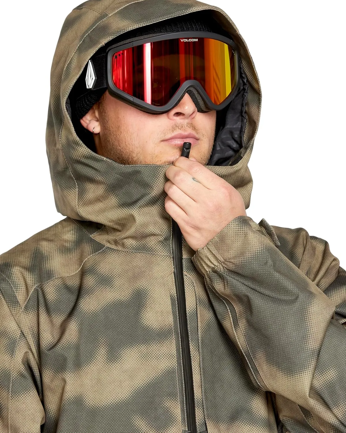 Volcom Men's Brighton Pullover Anarok Hooded Snowboard Jacket