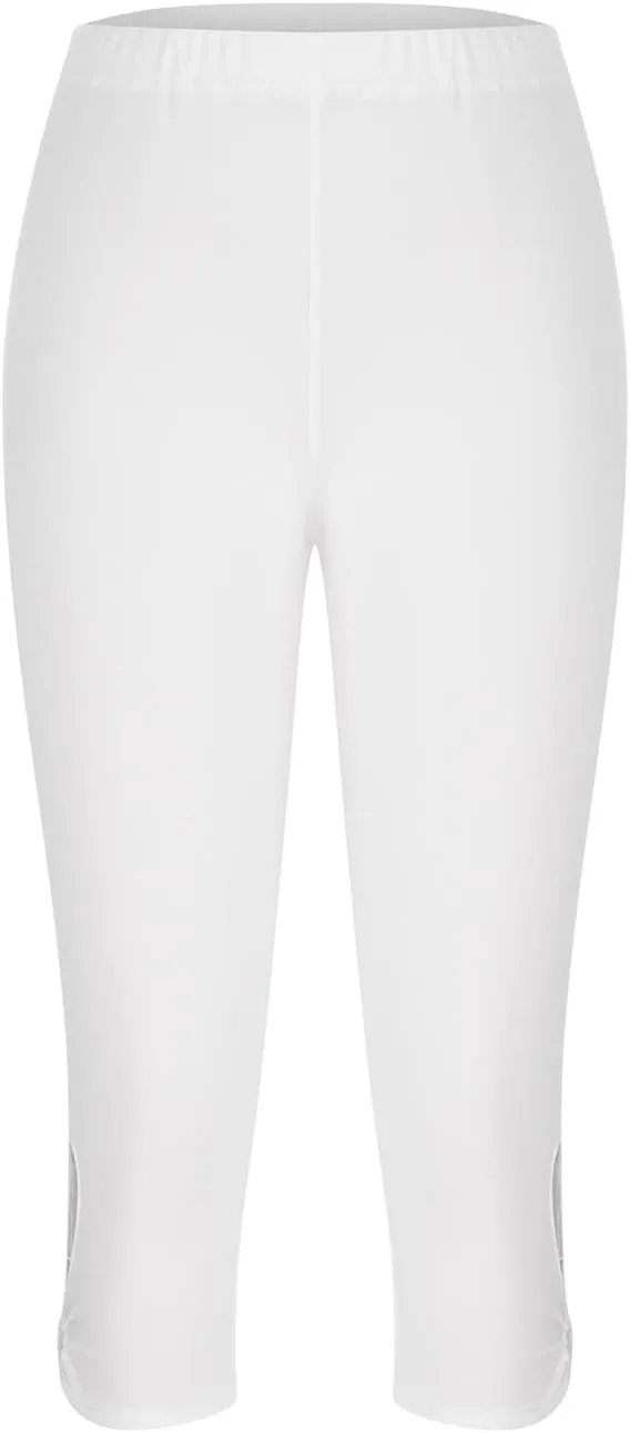 Women Capri Leggings 2024 Dressy Casual Summer Capris Knee Length Crop Pants Trendy Lightweight Ladies Clothing